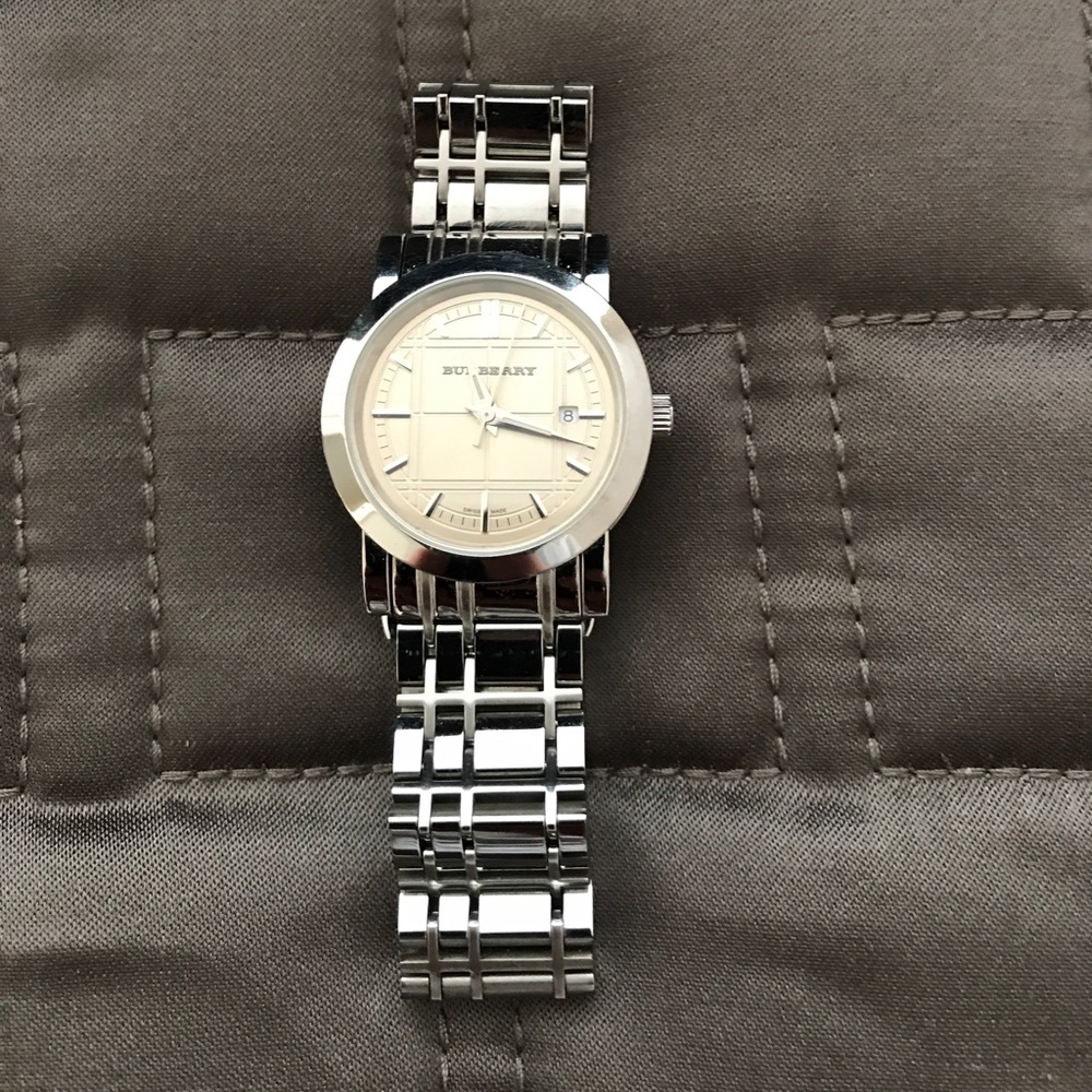 Burberry Check Stamped Stainless Steel Watch - Picture 1 of 6